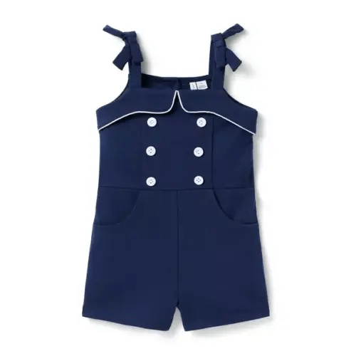 Girl Merchant Marine Button Ponte Romper by Janie and Jack