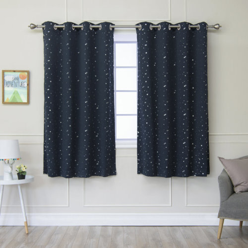Isabelle & Max™ Silver Foil Star Blackout Curtains & Reviews | Wayfair