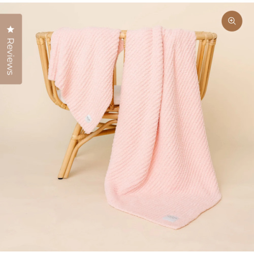 Chenille Blanket - Blush Pink - Small & Large