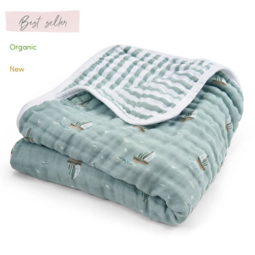 aden + anais Organic Cotton Muslin Blanket in Sailing Seas