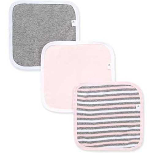 Burt's Bees Baby Infant Washcloths, 100% Organic Cotton, Soft and Super Absorbent Knit Terry Wash Cloth - 3 Pack Set