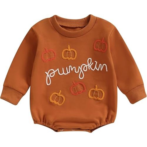 Baby Halloween Outfit Boy Girl Pumpkin Patch Sweatshirt Romper Sweater Shirt Cute Newborn Toddler Clothes