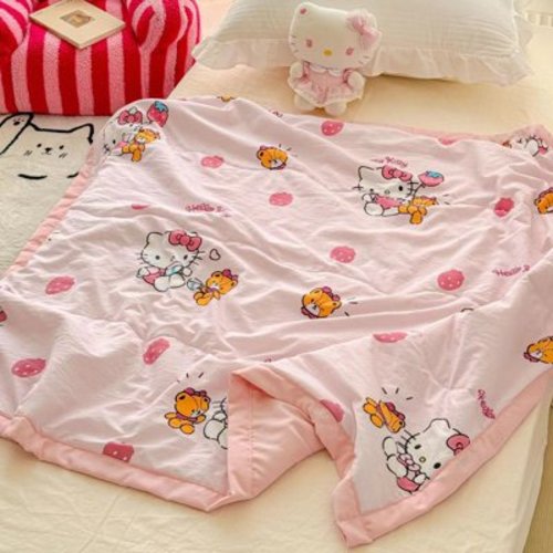 Sanrio Hello Kitty Summer Quilt Cinnamon Infant Air-conditioning Quilt Kuromi Machine Washable Thin Quilt