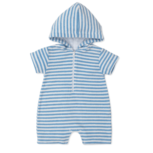 Cabana Terry Stripes Light Blue Romper