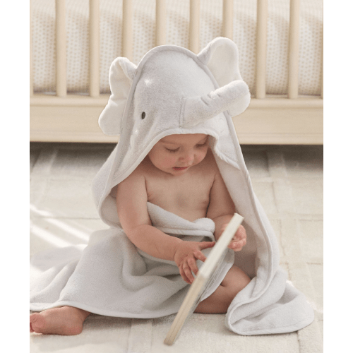 Super Soft Baby Hooded Towel & Washcloth Set - Elephant