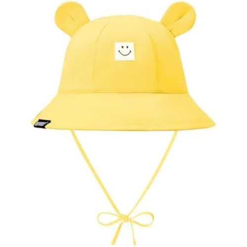 Durio SmileyWorld Baby Sun Hat with Bear Ear, UPF 50+ Sun Protection Baby Bucket Hat, Smile Face Sun Hat for Toddlers 0-4T