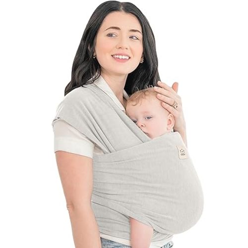 KeaBabies Baby Wrap Carrier - All in 1 Original Baby Carrier Newborn to Toddler Sling, Easy to Wear, Hands Free Bonding, Lightweight, Breathable Infant Wraps (Stone Gray)