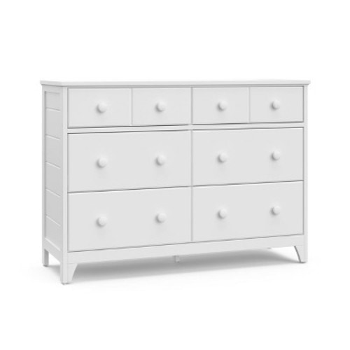 Storkcraft Moss 6 Drawer Dresser with Interlocking Drawers, Color: White