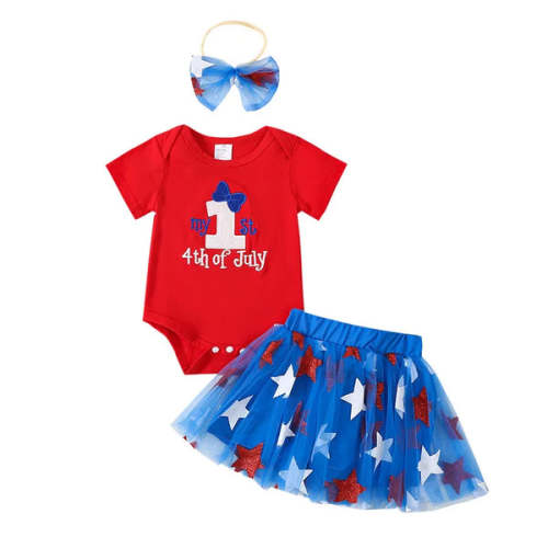MY 1ST 4TH OF JULY Tutu Outfit with Headband - Hazel & Bo