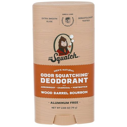 Dr. Squatch Natural Deodorant for Men – Odor-Squatching Men's Deodorant Aluminum Free - Wood Barrel Bourbon (2.65 oz)