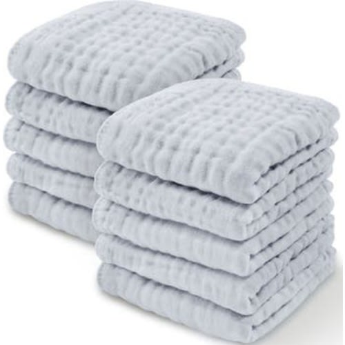 Muslin Washcloths - Pack of 10