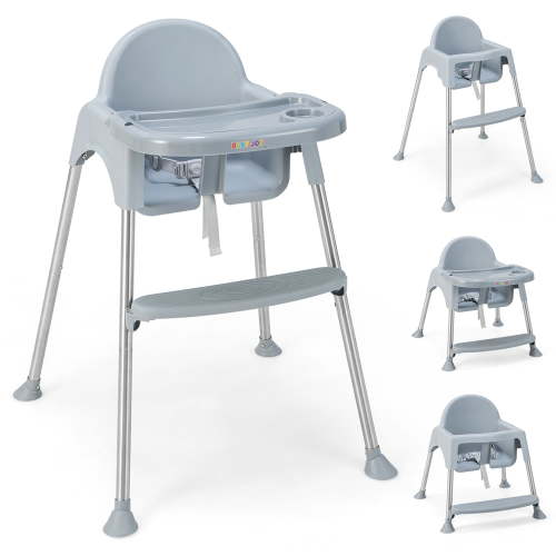 Babyjoy 4-in-1 Convertible Baby High Chair Feeding with Removable Double Tray& Footrest - Walmart.ca