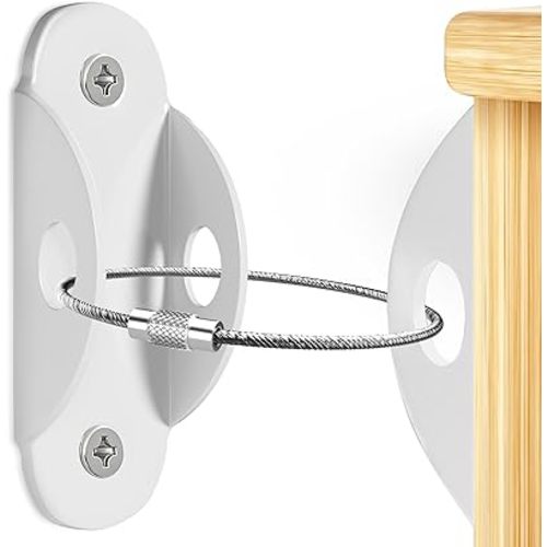 Furniture Anchors for Baby Proofing (10 Pack) Anti Tip Furniture Anchors Securing 400lbs,Wall Anchor Earthquake Straps Prevent Baby Pet from Falling Furniture Dresser & Bookshelf, White