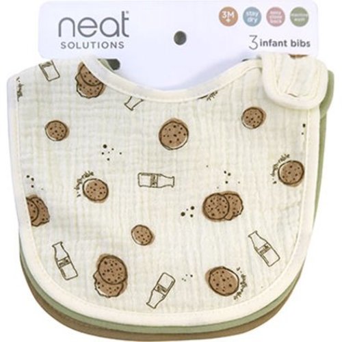 Neat Solutions 3 Pack Muslin Infant Unisex Bibs