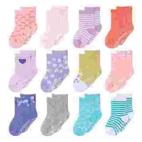 The Peanutshell Baby Girls 12pk Organic Cotton Socks, Pastel/Multi
