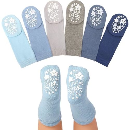 LA Active Anole Newborn & Infant Baby Socks - 6 Pairs - Knee High Boys Girls Cotton (Boys, 3-6 Months)
