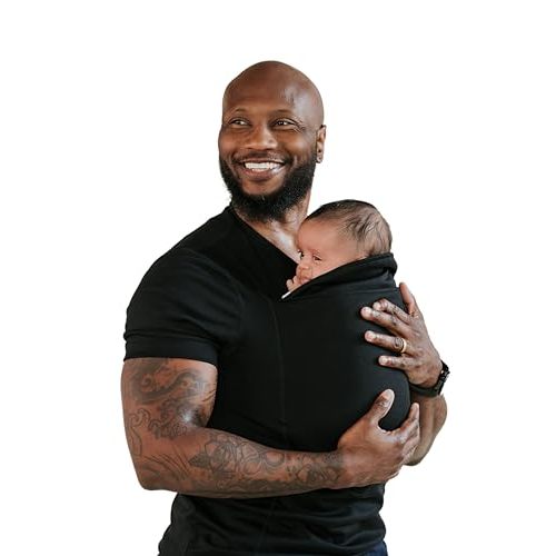 Lalabu The Dad Shirt - Long Sleeve | Hands-Free Baby Carrier for Dad with Kangaroo Pouch | Engineered for Bonding, Safety, & Comfort for Newborns Up to 15 Lbs. | CPSC Compliant