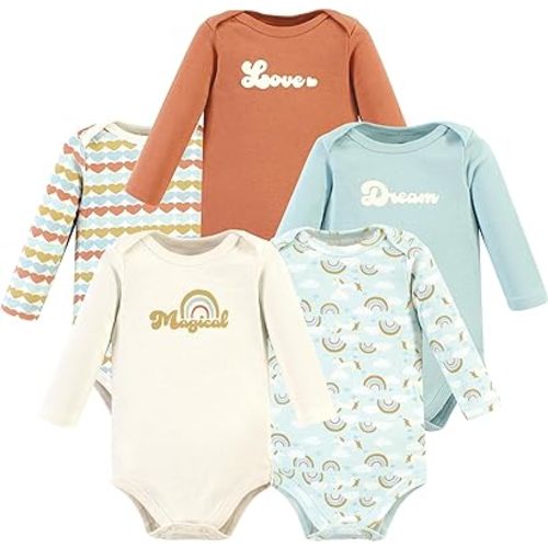 Hudson Baby unisex-baby Cotton Long-sleeve Bodysuits