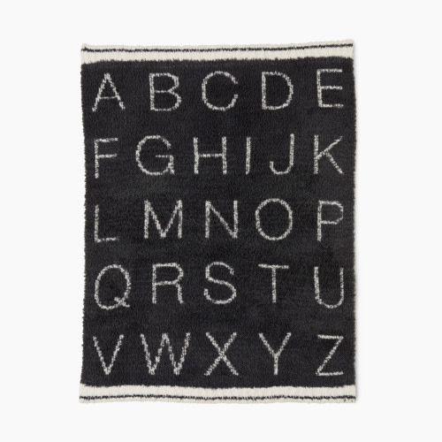 Barefoot Dreams CozyChic ABC Stroller Blanket - Carbon/Cream