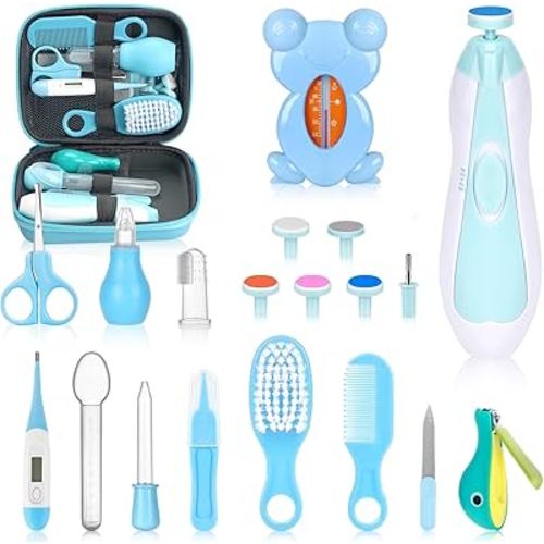 Baby Healthcare and Grooming Kit, Portable Baby Safety Care Set, Baby Essentials kit for Newborn (Blue 26 in 1)