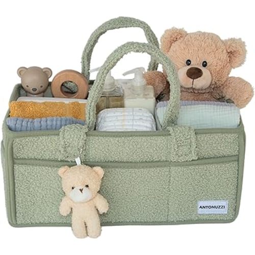 Baby diaper caddy organizer, nursery storage basket for wipes and diapers, Keep Nursery Organized, Gift for new mom.