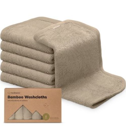 Keababies 6pk Baby Washcloths, High Absorbent And Soft Baby Towels And Washcloths, Baby Bath Towel