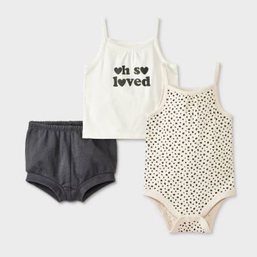 Baby Girls' Oh So Loved Top & Bottom Set - Cat & Jack™ Cream 24M
