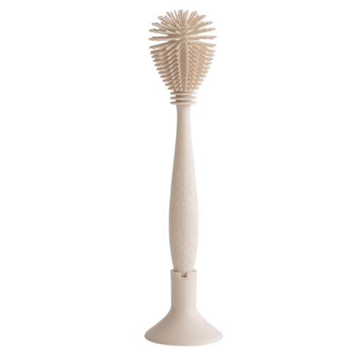 mushie Baby Bottle Brush | Soft Silicone with Suction Base (Shifting Sand)