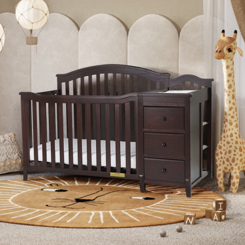 Harriet Bee Elfgard 4-in-1 Convertible Crib and Changer & Reviews | Wayfair
