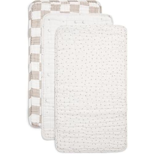 Nana Baby Burp Cloths | 100% Organic Muslin Cotton | Set of 3 (Ivory/Oatmeal)