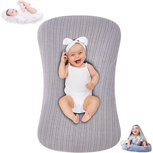 Baby Lounger for Infants 0-12 Months, Bionic Design Baby Lounger Soft Organic Cotton Breathable Lounger, Newborn Babies Essentials Gifts