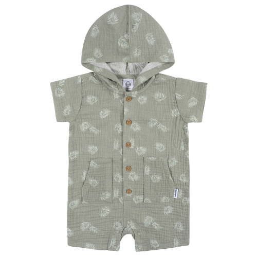 Gerber Baby Boy Short Sleeve Hooded Romper, Sizes Newborn - 24 Months
