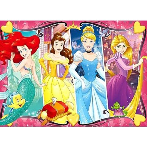 Ravensburger - Disney Princess Heartsong - 60 Piece Jigsaw Puzzle - Bright Colors - Cinderella, Belle, Ariel & More - Larger Pieces - Premium Quality - Ideal Gift - Screen-Free Fun - Children Age 4+