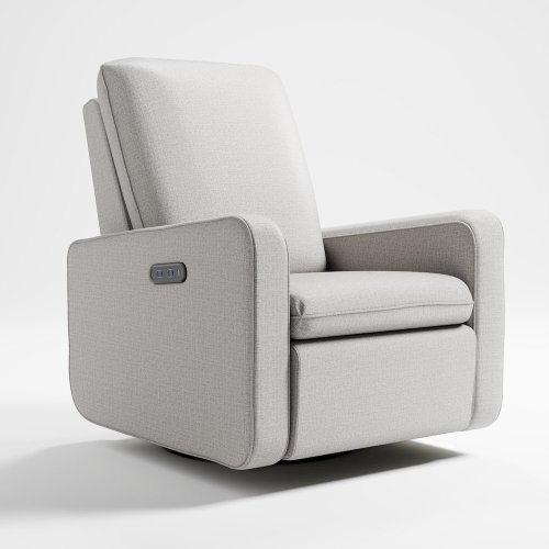 Graco Teddi Infant Power Recliner Swivel Glider with USB, Steel Basketweave