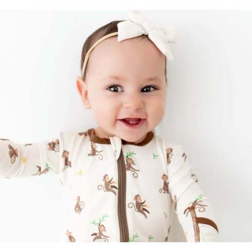 Zippered Footie, Monkey - Bamboo Little | Maisonette