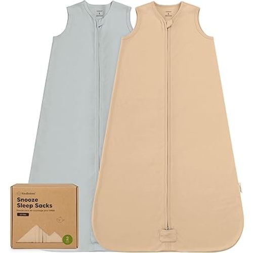 2-Pack Baby Sleep Sacks, Zipper Wearable Blanket - 100% Organic Cotton 0.5TOG, Soft Lightweight Toddler Sleeping Sack 12-24 months, Easy to Wear Newborn Swaddles Sleepsack (Toasty, L)