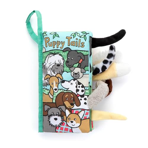 Jellycat Puppy Tails: A Soft Activity Baby Book Children's Book | Baby Gift