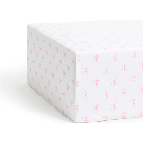 Crib Sheet in Blushing Bows - Petite Plume | Maisonette