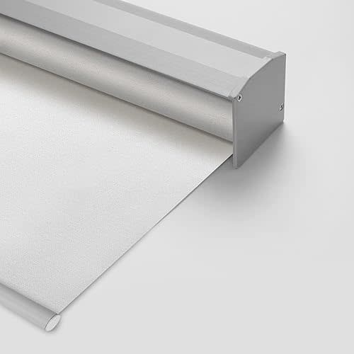 Yoolax Motorized Blinds with Remote, Blackout Smart Blinds Fabric Motorized Roller Shades Compatible with Alexa, Automatic Blinds for Windows Customized Size (White)