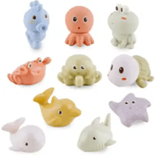 Bath Toys for Babies 6-12 Months - 10PCS Bath Squirt Toys Silicone Ocean Animals Bathtub Float Toy for Water Play Kids Preschool Education Toy Learning Skills for Bathroom