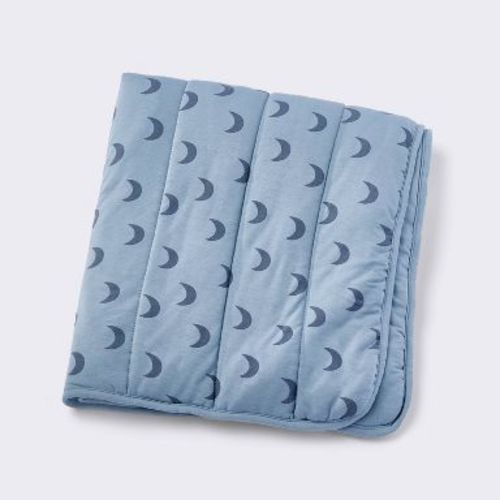 Rayon from Bamboo Jersey Quilted Blanket - Moons - Blue - Cloud Island™