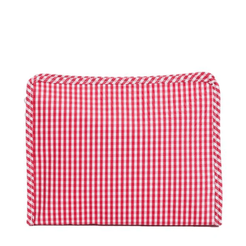 Large Roadie Zip Pouch, Red Gingham
