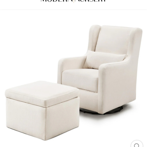 Adrian Swivel Glider With Storage Ottoman