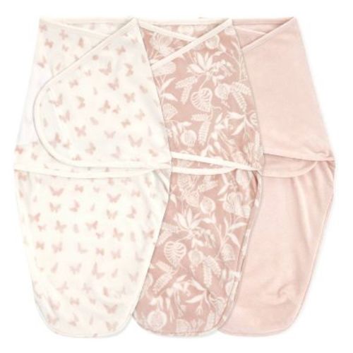 aden + anais essentials Minky Easy Swaddle Wraps - Garden - 3pk