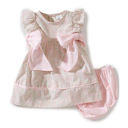 Edgehill Collection Baby Girls Side-Tie Sleeveless Floral Dress