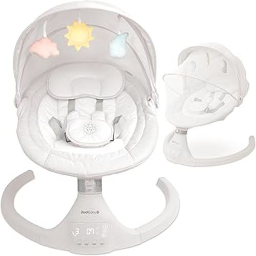 Jool Baby Nova Swing for Newborns - Electric Motorized Infant Swing, Bluetooth Music, 10 Preset Melodies, Remote (Updated Model, Stone)