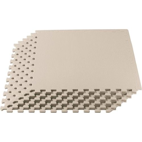 SAND: We Sell Mats – ½ Inch Thickness Multipurpose EVA Foam Floor Tiles – Interlocking Floor Mat for Indoor Gym, Playroom, and Home Use