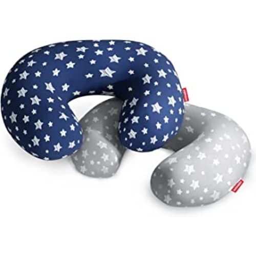 2 Pack Nursing Pillow Cover Grey and Navy for Infant, Snug Fits Boppy Nursing Pillows, Breastfeeding Nursing Pillow Slipcovers Super Soft, for Breastfeeding Moms, with Star Print