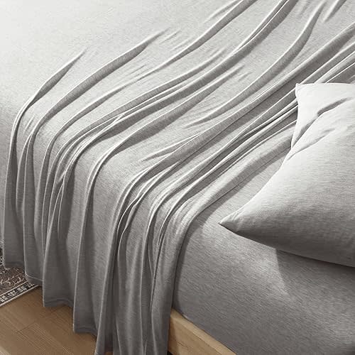 Bed Bath & Beyond Pure Beech Tencel Modal Jersey Knit Sheet Set Heather Grey - Twin