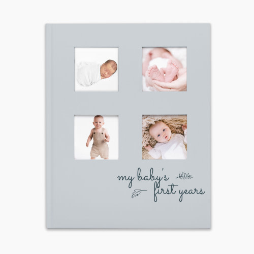 KeaBabies My Baby's First Years Memory Book - Sketch - Dust Gray